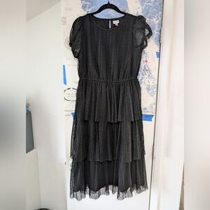 J. Crew Black Tiered Dress